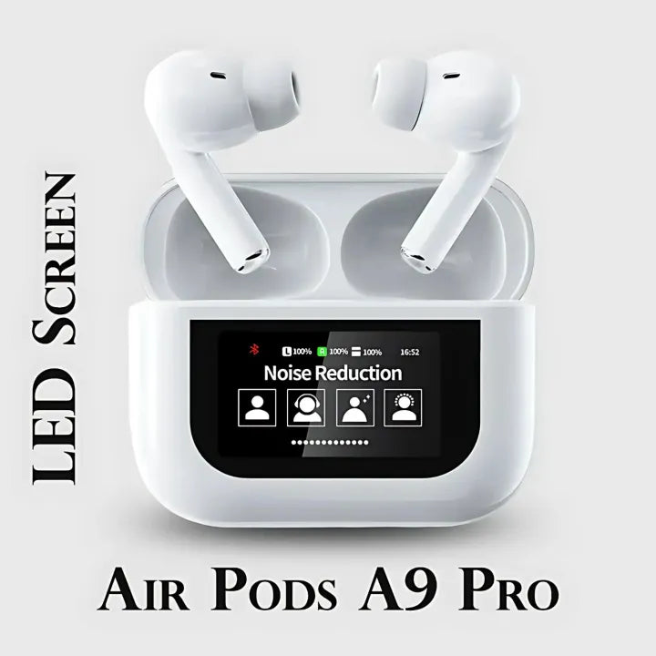 A9 Pro Touch Screen Airpods Pro - ANC Wireless Earbuds With Bluetooth 5.0, LCD Display, Super Bass And Pop-Up Feature ZF Tech
