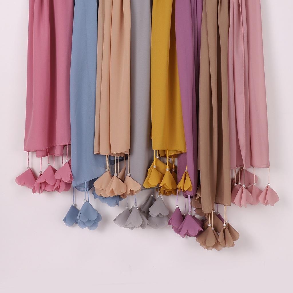 5 Pcs Chiffon Plain Hijab In Vibrant Colours