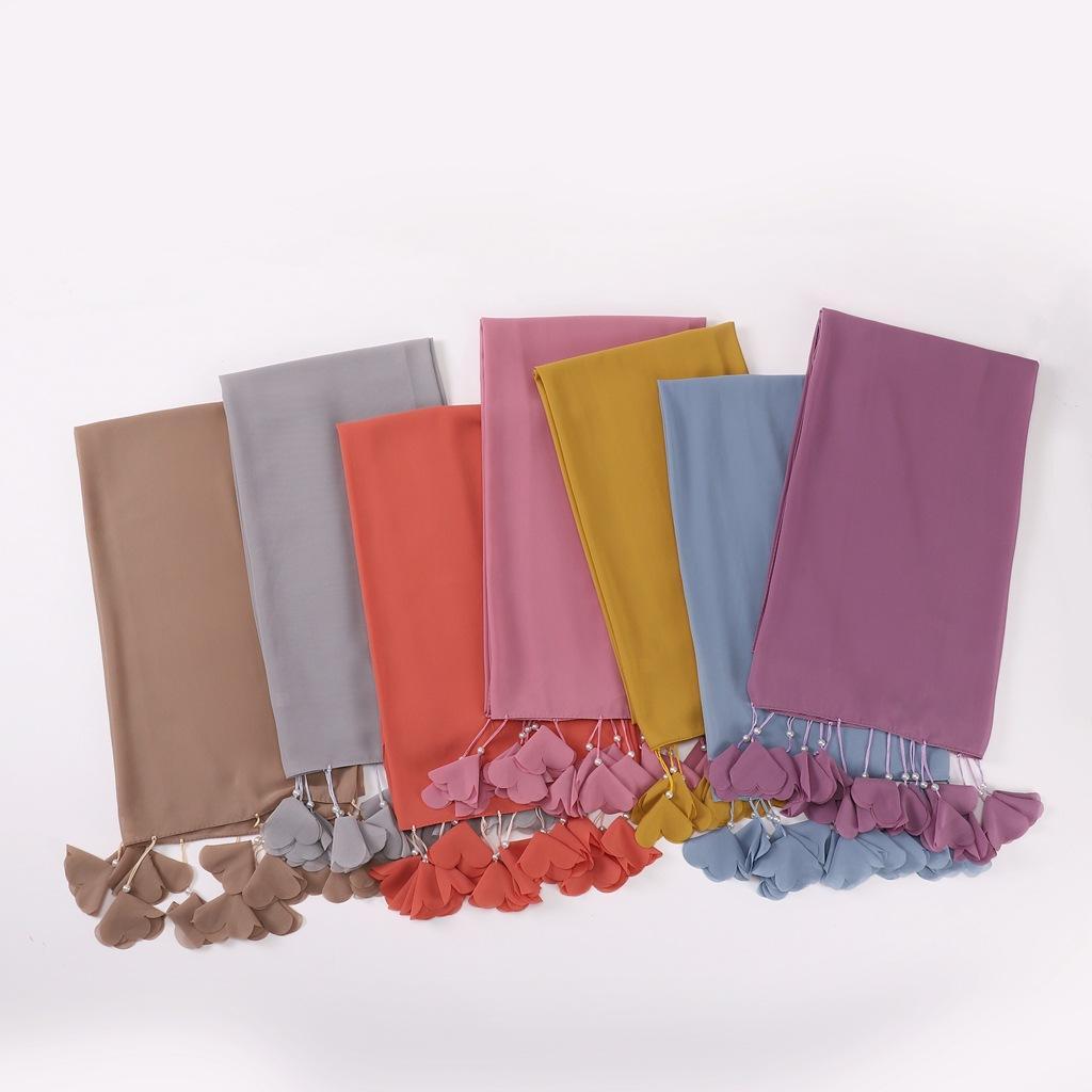 5 Pcs Chiffon Plain Hijab In Vibrant Colours