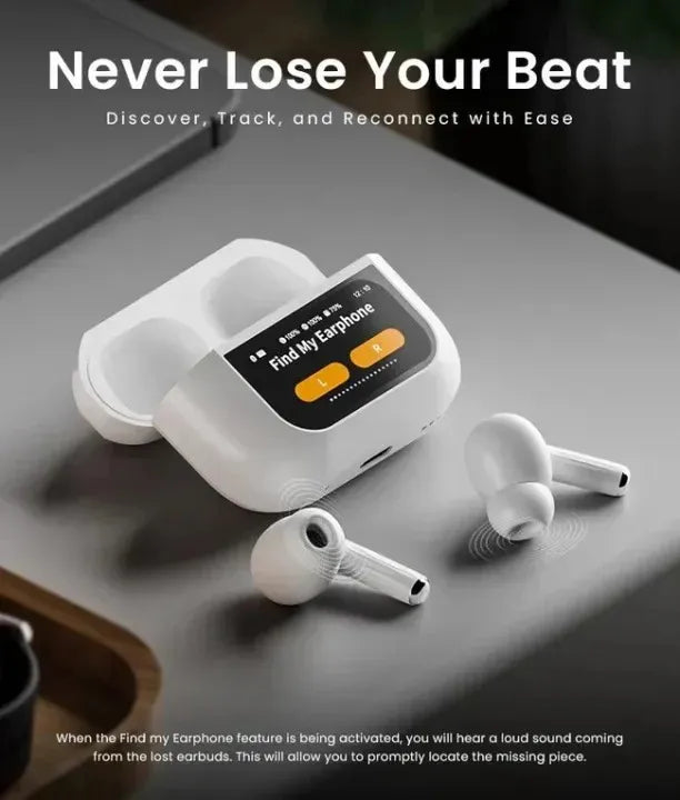 A9 Pro Touch Screen Airpods Pro - ANC Wireless Earbuds With Bluetooth 5.0, LCD Display, Super Bass And Pop-Up Feature ZF Tech