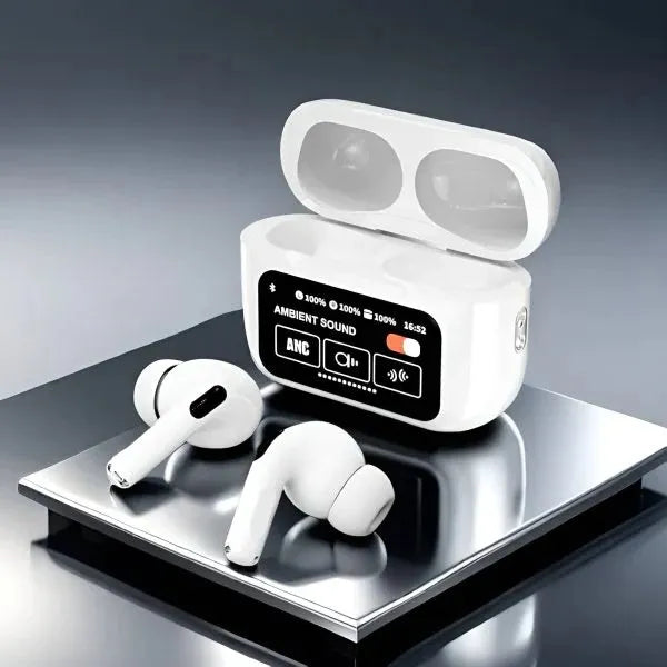 A9 Pro Touch Screen Airpods Pro - ANC Wireless Earbuds With Bluetooth 5.0, LCD Display, Super Bass And Pop-Up Feature ZF Tech