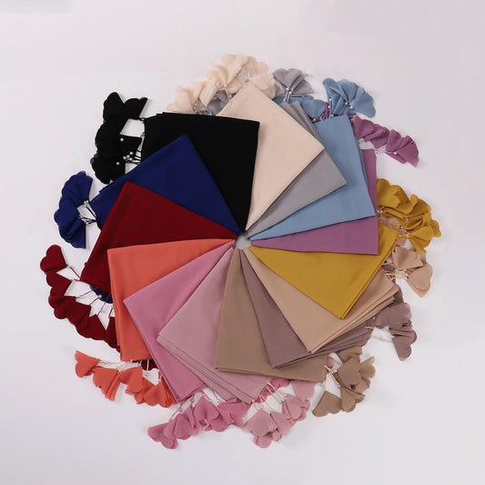 5 Pcs Chiffon Plain Hijab In Vibrant Colours