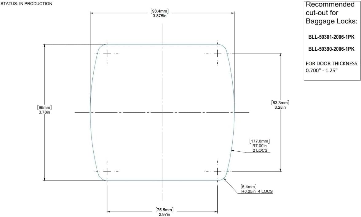 BLL-50301-2006-1PK Global Versa PRO Baggage Slam Latch - Versa V, Black