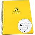 Rite in the Rain Weatherproof Side Spiral Notebook, 8.5&quot; x 11&quot;, Yellow Cover, Universal Page Pattern (No. 373-MX)